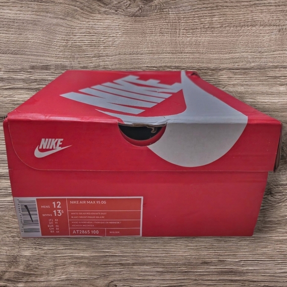 DS Nike Air Max 95 OG 'Solar Red' - Men's Size 12 - New with Box & Receipt - Picture 8 of 8